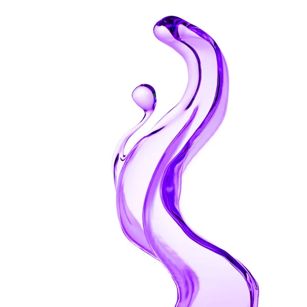 Splash Thick Purple Liquid Illustration Rendering — Stock Photo, Image