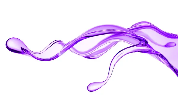 Una Spruzzata Liquido Viola Denso Illustrazione Rendering — Foto Stock