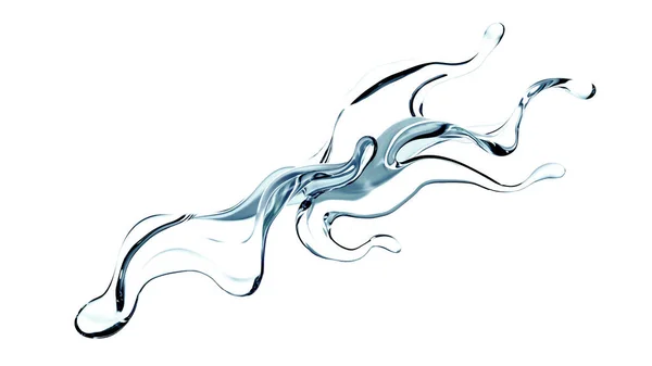 Šplouchnutí Čiré Modré Tekutiny Voda Ilustrace Vykreslování — Stock fotografie
