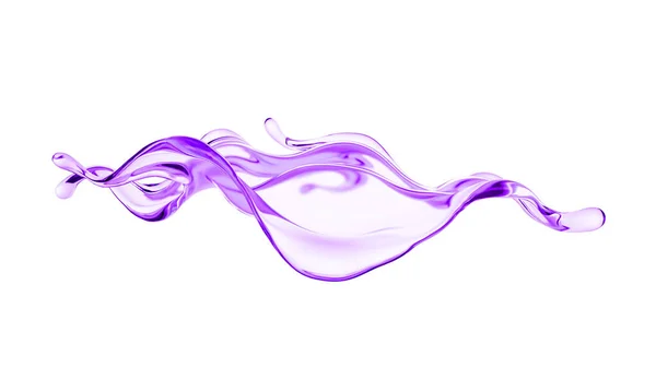 Splash Líquido Roxo Grosso Ilustração Renderização — Fotografia de Stock