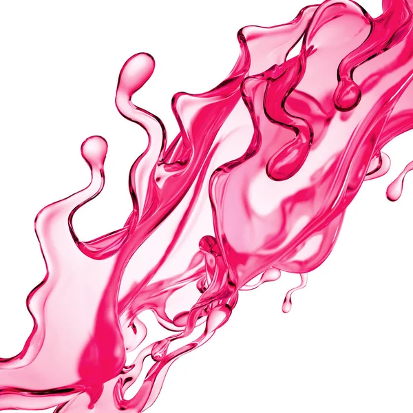 Une Éclaboussure Liquide Rose Épais Illustration Rendu — Photo