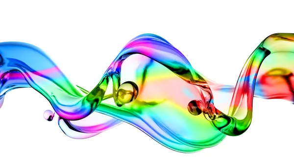 Salpicadura Líquido Transparente Multicolor Ilustración Representación Imagen De Stock