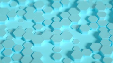 Geometri altıgen arkaplanı. 3d illüstrasyon, 3d canlandırma.