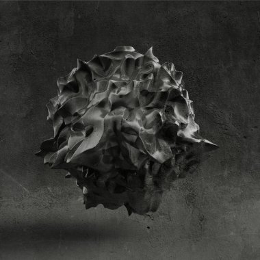 Siyah şekilli, dokulu bir arka plan. 3d illüstrasyon, 3d canlandırma.