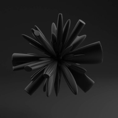 Siyah şekilli, dokulu bir arka plan. 3d illüstrasyon, 3d canlandırma.