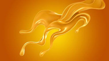 Karamel sıçraması. 3d illüstrasyon, 3d canlandırma.
