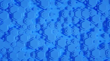 Geometri altıgen arkaplanı. 3d illüstrasyon, 3d canlandırma.