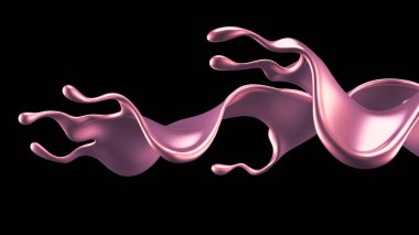 Zarif, lüks altın sıvısı. 3d illüstrasyon, 3d canlandırma.