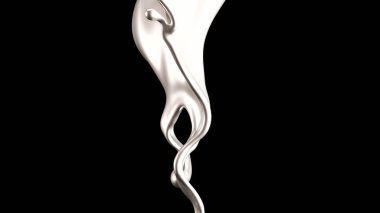 Zarif, lüks altın sıvısı. 3d illüstrasyon, 3d canlandırma.