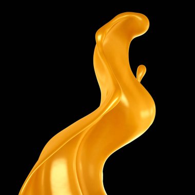 Karamel sıçraması. 3d illüstrasyon, 3d canlandırma.