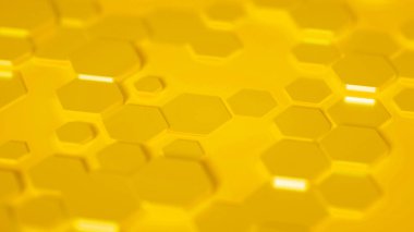 Geometri altıgen arkaplanı. 3d illüstrasyon, 3d canlandırma.