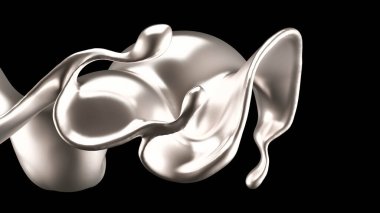 Zarif, lüks altın sıvısı. 3d illüstrasyon, 3d canlandırma.