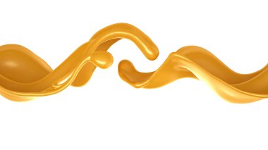 Karamel sıçraması. 3d illüstrasyon, 3d canlandırma.