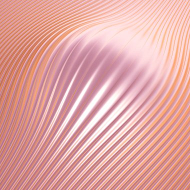 Metal zemin, üç boyutlu baskı, dalgalar ve çizgiler. 3d illüstrasyon, 3d canlandırma.