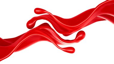 Beyaz arkaplandaki kırmızı sıvı izole edilmiş.