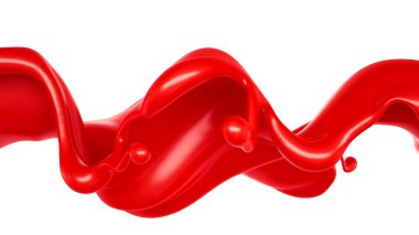 Beyaz arkaplandaki kırmızı sıvı izole edilmiş.