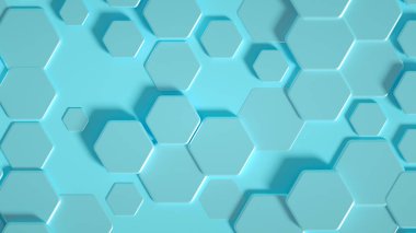 Geometri altıgen arkaplanı. 3d illüstrasyon, 3d canlandırma.