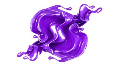 Bir tutam morumsu boya. 3d illüstrasyon, 3d canlandırma.