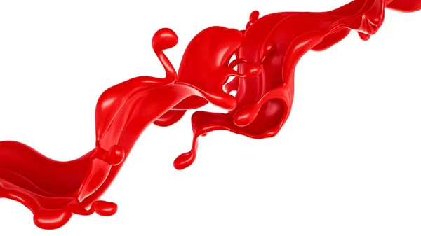 Una Spruzzata Liquido Rosso Denso Illustrazione Rendering — Foto Stock