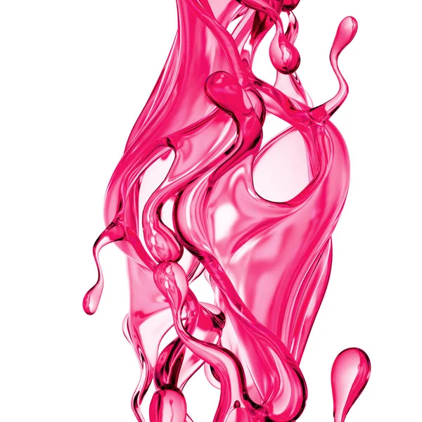 Una Spruzzata Liquido Rosa Denso Illustrazione Rendering — Foto Stock