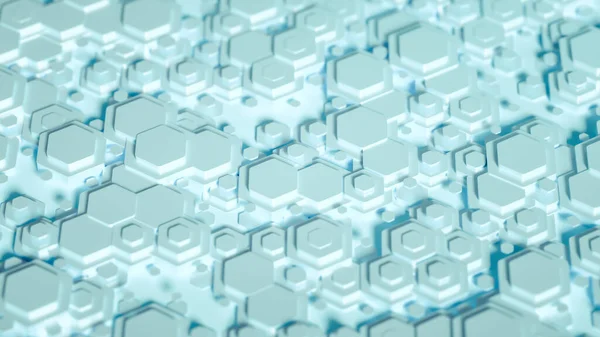 Geometri altıgen arkaplanı. 3d illüstrasyon, 3d canlandırma.