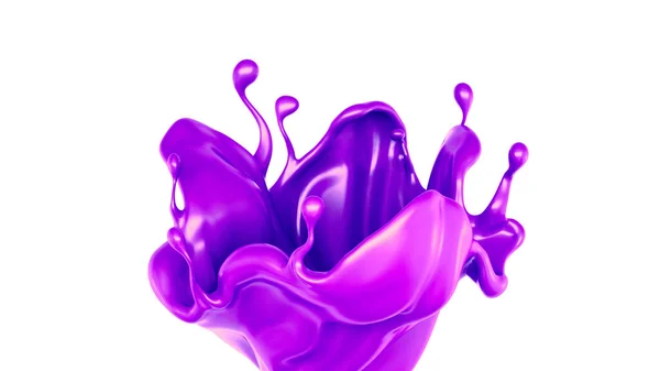 Una Spruzzata Liquido Viola Denso Illustrazione Rendering — Foto Stock