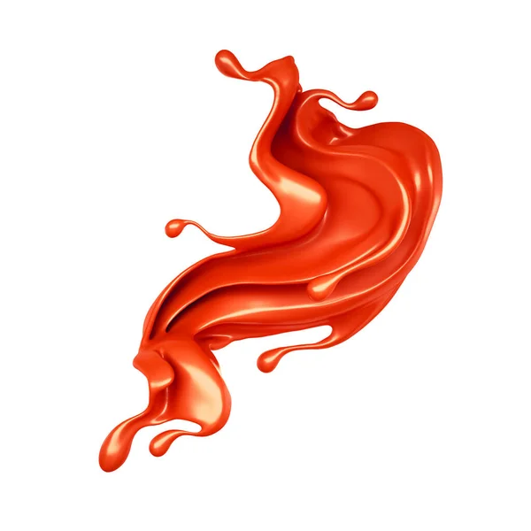 Una Spruzzata Liquido Rosso Illustrazione Rendering — Foto Stock