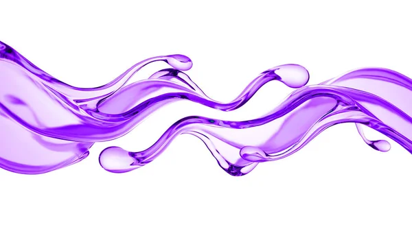 Una Spruzzata Liquido Viola Denso Illustrazione Rendering — Foto Stock