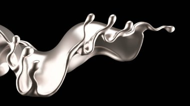 Zarif, lüks altın sıvısı. 3d illüstrasyon, 3d canlandırma.