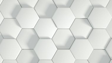 Geometri altıgen arkaplanı. 3d illüstrasyon, 3d canlandırma.