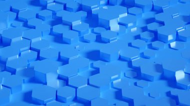 Geometri altıgen arkaplanı. 3d illüstrasyon, 3d canlandırma.