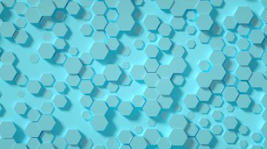 Geometri altıgen arkaplanı. 3d illüstrasyon, 3d canlandırma.