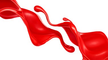 Beyaz arkaplandaki kırmızı sıvı izole edilmiş.