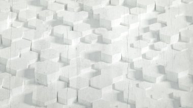 Geometri altıgen arkaplanı. 3d illüstrasyon, 3d canlandırma.