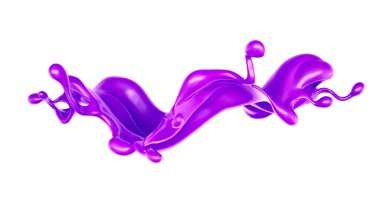 Bir tutam kalın mor sıvı. 3d illüstrasyon, 3d canlandırma.