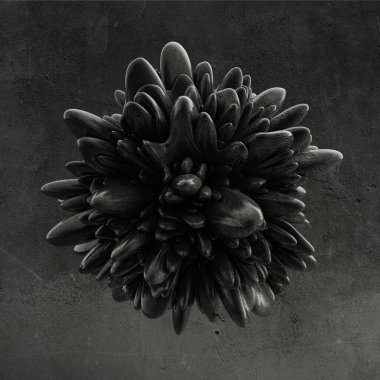 Siyah şekilli, dokulu bir arka plan. 3d illüstrasyon, 3d canlandırma.