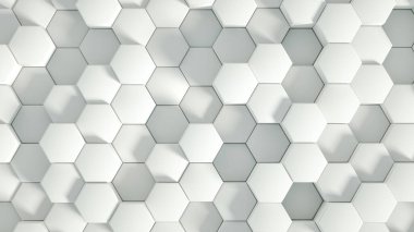 Geometri altıgen arkaplanı. 3d illüstrasyon, 3d canlandırma.