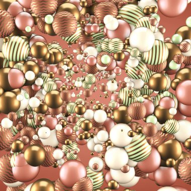 Elementlerle soyut arkaplan. 3d illüstrasyon, 3d canlandırma.