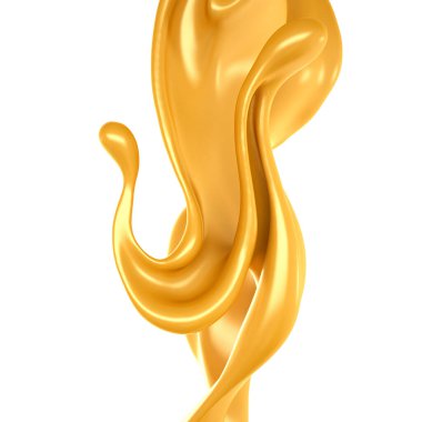 Karamel sıçraması. 3d illüstrasyon, 3d canlandırma.