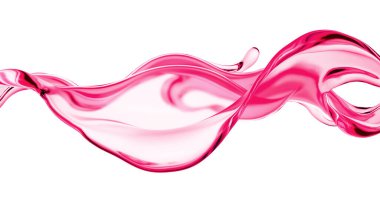 Bir tutam pembe sıvı. 3d illüstrasyon, 3d canlandırma.