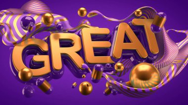 Büyük bir indirimin reklam afişi ve büyük indirimler. Soyut modern arka plan. 3d illüstrasyon