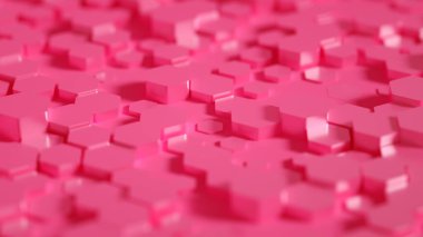 Geometri altıgen arkaplanı. 3d illüstrasyon, 3d canlandırma.