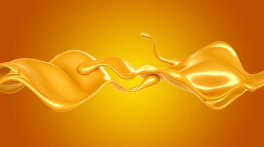 Karamel sıçraması. 3d illüstrasyon, 3d canlandırma.