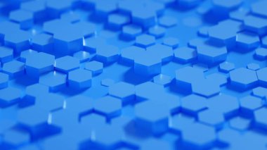 Geometri altıgen arkaplanı. 3d illüstrasyon, 3d canlandırma.