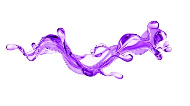 Bir tutam kalın mor sıvı. 3d illüstrasyon, 3d canlandırma.