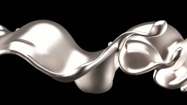 Zarif, lüks altın sıvısı. 3d illüstrasyon, 3d canlandırma.