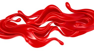 Beyaz arkaplandaki kırmızı sıvı izole edilmiş.