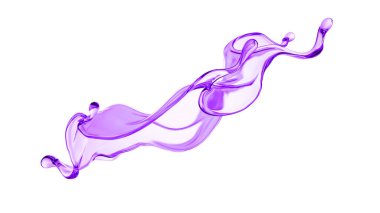 Bir tutam kalın mor sıvı. 3d illüstrasyon, 3d canlandırma.