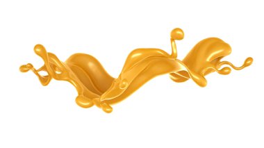 Karamel sıçraması. 3d illüstrasyon, 3d canlandırma.