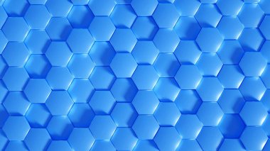 Geometri altıgen arkaplanı. 3d illüstrasyon, 3d canlandırma.